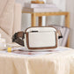 Fashion chest bag artificial leather women's pocket waist bag in white and brown color