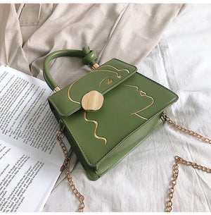 Fashion embroidered small square bag