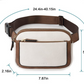 White and brown PU leather fashion chest bag waist pouch with adjustable strap and zipper pockets