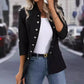Winter fashion solid color black stand collar double breasted cardigan jacket with long sleeves