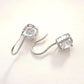 925 sterling silver small square diamond earrings for women with geometric design