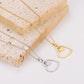 Double-heart stainless steel minimalist necklaces in gold and silver with O-link chains and heart pendants