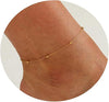Gold bead chain beach anklet with round beads on ankle