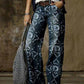 Plus size women's casual thin wide leg pants with heart and star pattern