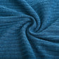 Close-up of blue cotton blend knit fabric for women's lapel pullover sweater