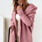 pink bat sleeve hooded cardigan oversized loose knit sweater for women