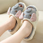 Couples open toe animal linen slippers in elephant gray with cushioned EVA sole