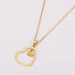 Double-heart stainless steel necklace with gold plating and O-link chain