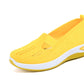 Yellow summer breathable mesh casual shoes for children with flat sole