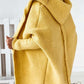 Oversized yellow bat sleeve hooded cardigan sweater for women