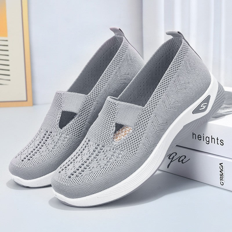 grey breathable mesh casual summer shoes for children with white sole