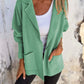 Casual Lapel Jacket With Pockets Fashion Versatile Long Sleeve Outwear Tops Coat For Womens Clothing