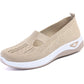 Lightweight beige summer breathable mesh slip-on shoes for children with flat low heels and casual style