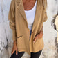 Casual Lapel Jacket With Pockets Fashion Versatile Long Sleeve Outwear Tops Coat For Womens Clothing