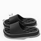 Black non-slip design bathroom slippers with thick EVA sole for home and summer use