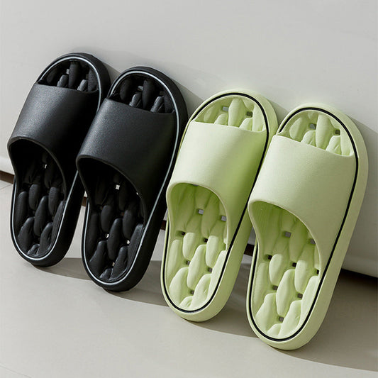 Non-slip design bathroom slippers with thick EVA sole, breathable, waterproof, shock-absorbing for home and bedroom use