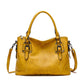 European and American style women's retro simple yellow shoulder bag large capacity