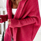 Women’s bat sleeve hooded cardigan oversized loose knit sweater in pink
