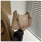 Women's high-end hand-held small square armpit bag in khaki PU material with single shoulder strap