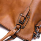 European and American style women's retro brown shoulder bag with embossed texture and buckle detail