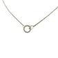 Women's fashionable minimalist silver interlocking ring clavicle necklace made of copper