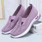 Purple summer breathable mesh slip-on shoes for women with flat PVC soles