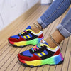Colorful spring and autumn dad shoes with platform sole and lace-up design for women