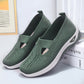 Green summer breathable mesh slip-on casual shoes for women with flat soles