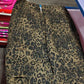 High stretch mid-rise leopard print casual wide leg denim jeans for women
